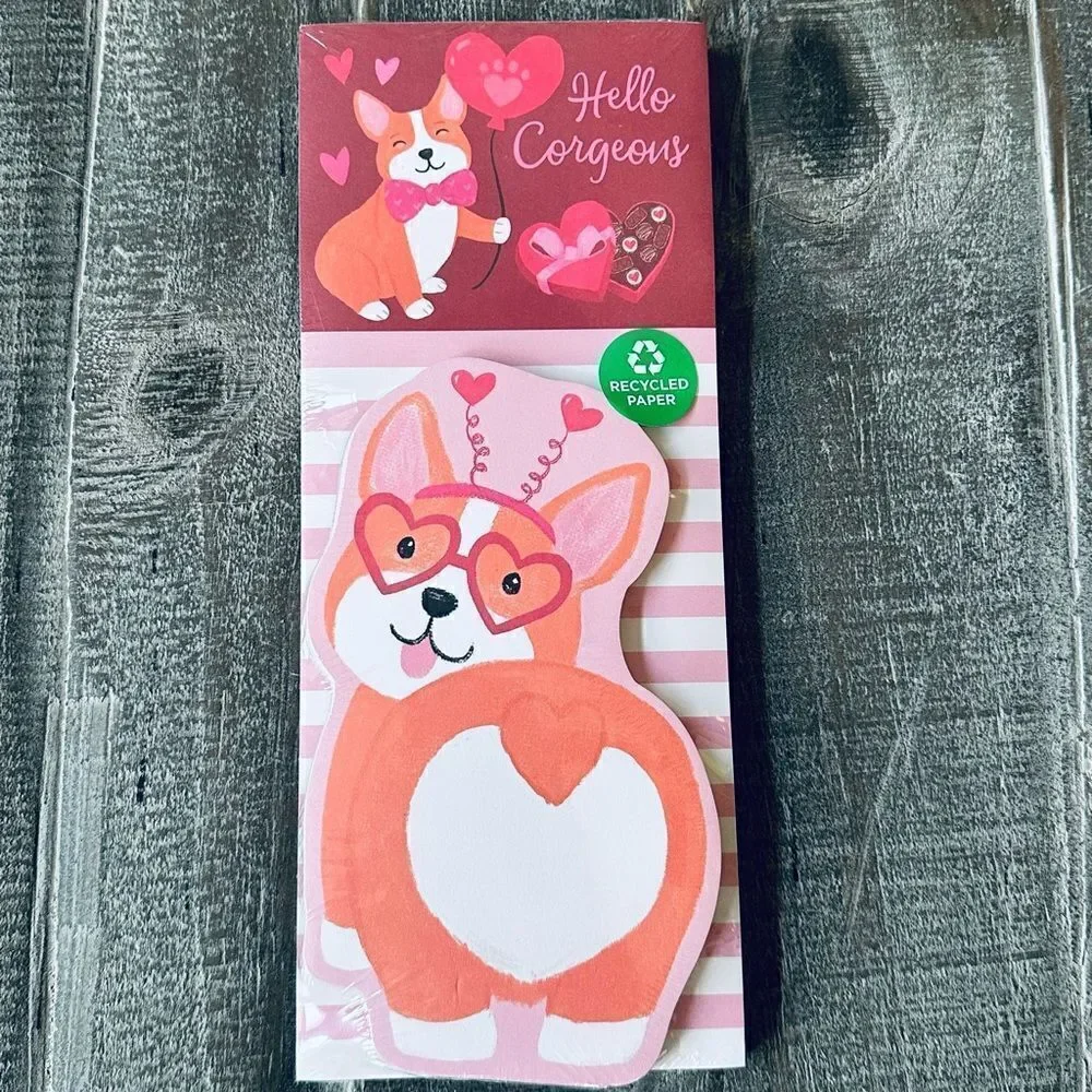 Hello Corgeous Corgi Dog Valentine Notepads Set
